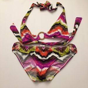 Trina Turk graphic print ikat bikini swimsuit M